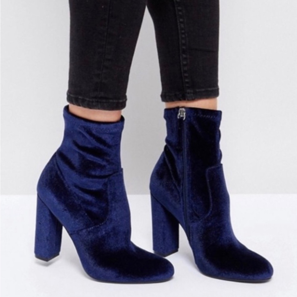 Steve Madden Blue Velvet Edit Bootie